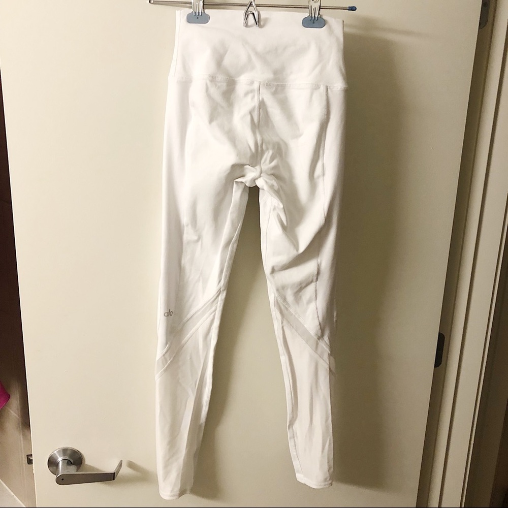 ALO Yoga Elevate High-Waisted Leggings White Sheer Athleisure - Picture 9 of 12